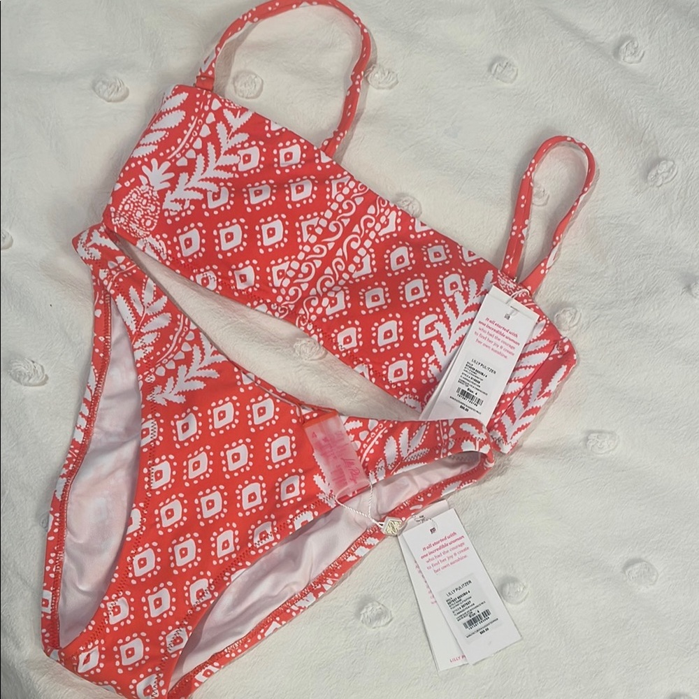 Lilly Pulitzer Chic Red Geometric Bikini Set